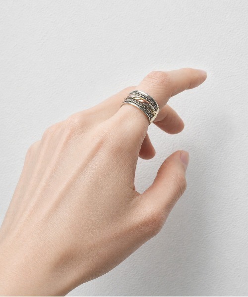 ARCHIVER(アーカイバ)の「【RS】【Comb Metal】spiral design ring(リング・メンズ・ブラウン・16/19)」の1枚目の写真