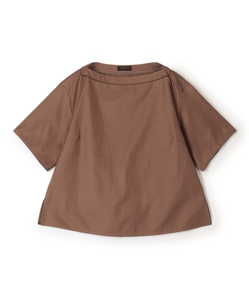 TOMORROWLAND collection(トゥモローランドコレクション)の「コットンギャバジン ボートネックプルオーバー(シャツ/ブラウス・レディース・ライトブルー/ブラウン/ネイビー・36)」の2枚目の写真