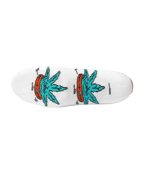 HUF(ハフ)の「GREEN BUDDY FLOATIE SOCKS(ソックス/靴下・メンズ・ホワイト・O/S)」の2枚目の写真