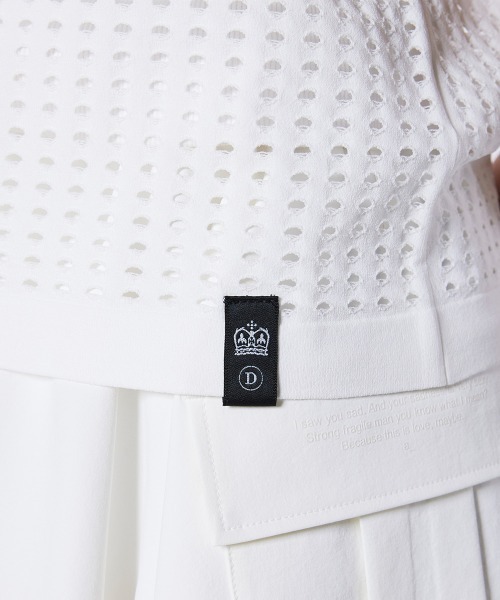 ESSENTIAL(エッセンシャル)の「配色ライン メッシュベストトップス(Tシャツ/カットソー・レディース・ブラック×ホワイト/ホワイト×レッド・38/36)」の10枚目の写真