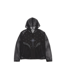 MEA（メア）の「STUDDED MESH ZIP HOODIE [BLACK]（その他アウター）」