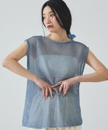 【夏のレイヤードに】メッシュニットノースリーブ