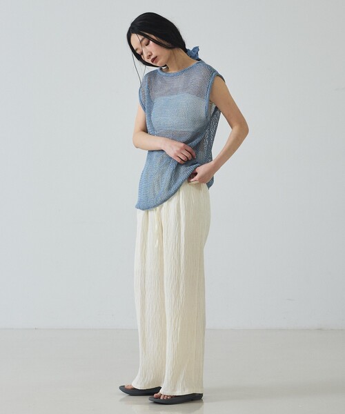 abahouse mavie(アバハウスマヴィ)の「【夏のレイヤードに】メッシュニットノースリーブ(ニット/セーター・レディース・ブラック/グレー/サックスブルー/オフホワイト・フリー)」の10枚目の写真