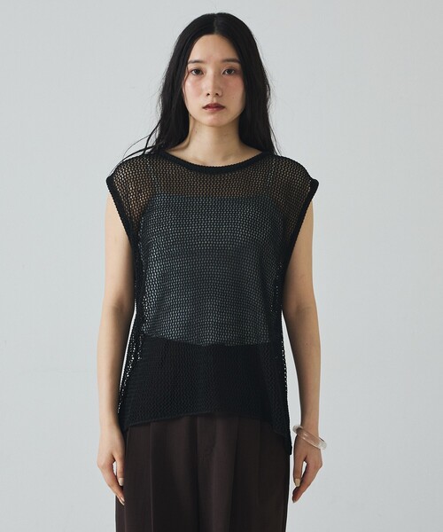 abahouse mavie(アバハウスマヴィ)の「【夏のレイヤードに】メッシュニットノースリーブ(ニット/セーター・レディース・ブラック/グレー/サックスブルー/オフホワイト・フリー)」の18枚目の写真