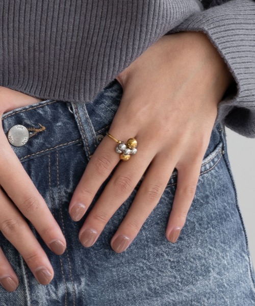 abaskdesign（アバスクデザイン）の「金属アレルギー対応　ミックスカラーバブルボールリング（リング・レディース・A/B・15号）」の13枚目の写真