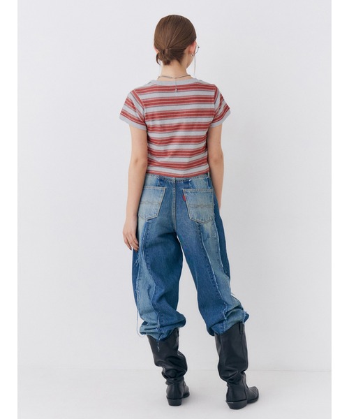 Ungrid(アングリッド)の「マルチボーダーコンパクトTee(Tシャツ/カットソー・レディース・ブラウン/レッド/ブルー・FREE)」の6枚目の写真