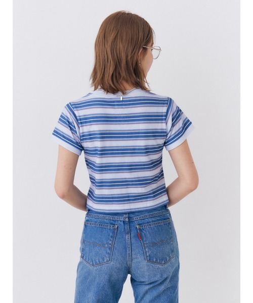 Ungrid(アングリッド)の「マルチボーダーコンパクトTee(Tシャツ/カットソー・レディース・ブラウン/レッド/ブルー・FREE)」の7枚目の写真