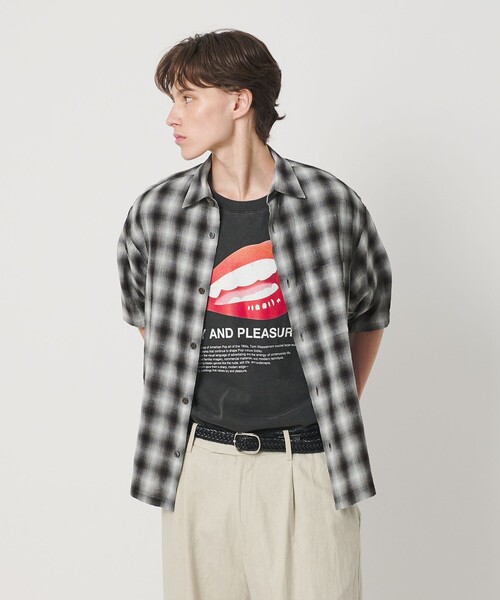 BEAUTY&YOUTH UNITED ARROWS（ビューティーアンドユースユナイテッドアローズ）の「ボイル オンブレ チェック レギュラーカラー シャツ GRANDE型（シャツ/ブラウス・メンズ・ダークグレー/シャーベット・S/M/XL/L）」の3枚目の写真