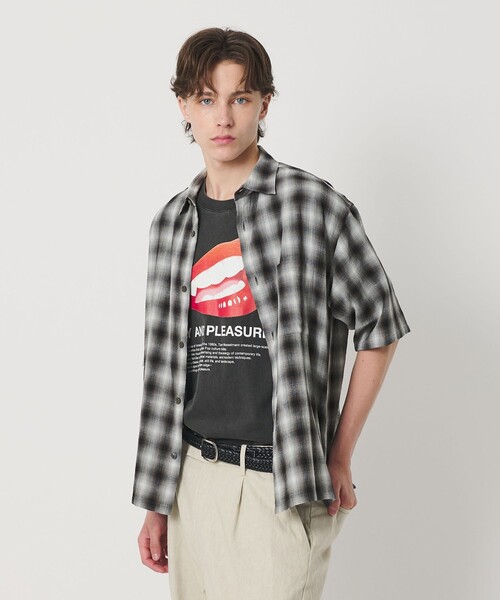 BEAUTY&YOUTH UNITED ARROWS（ビューティーアンドユースユナイテッドアローズ）の「ボイル オンブレ チェック レギュラーカラー シャツ GRANDE型（シャツ/ブラウス・メンズ・ダークグレー/シャーベット・S/M/XL/L）」の4枚目の写真