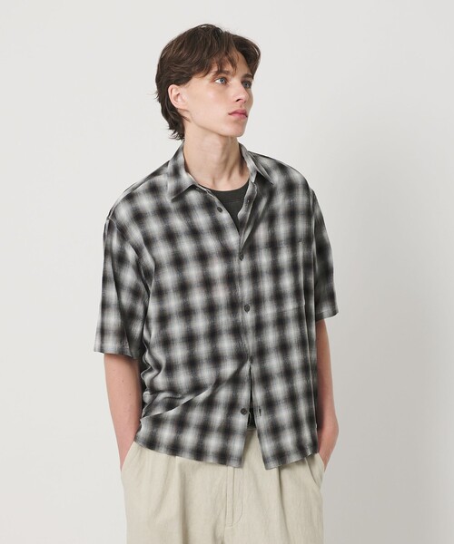 BEAUTY&YOUTH UNITED ARROWS（ビューティーアンドユースユナイテッドアローズ）の「ボイル オンブレ チェック レギュラーカラー シャツ GRANDE型（シャツ/ブラウス・メンズ・ダークグレー/シャーベット・S/M/XL/L）」の7枚目の写真