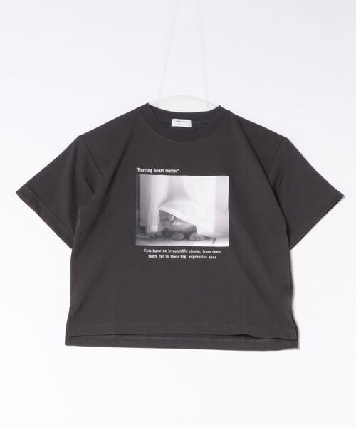 LOWRYS FARM(ローリーズファーム)の「【接触冷感・クイックドライ】機能フォトT 734445(Tシャツ/カットソー・キッズ・チャコールグレー/ライトブルー/アイボリー・110cm/120cm/130cm/140cm/150cm)」の1枚目の写真