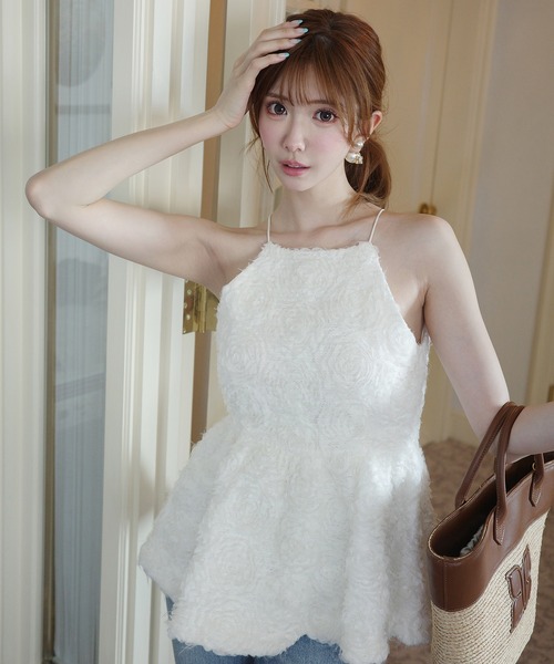 EIMY ISTOIRE(エイミーイストワール)の「ROSE CAMI TOPS(シャツ/ブラウス・レディース・ライトグレー/ホワイト/ブラック・F)」の10枚目の写真