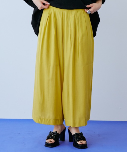 manana suerte（マニャーナスエルテ）の「ギャザーワイドパンツ（その他パンツ・レディース・イエロー/ブルー/ブラック・FREE）」の4枚目の写真