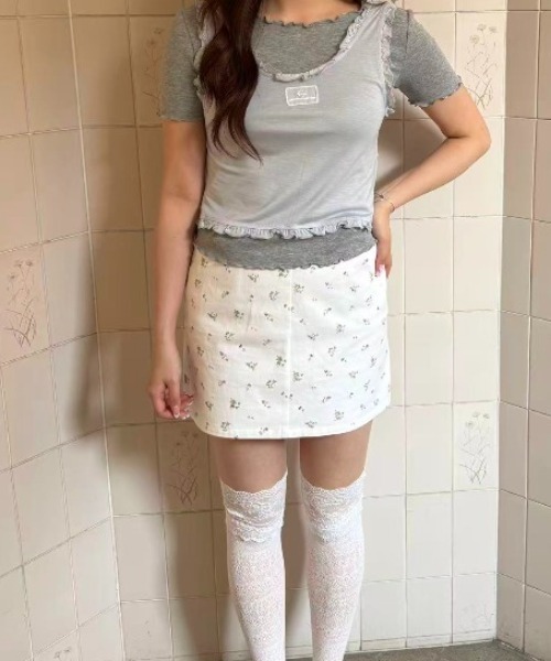 hugi(ハギ)の「MELLOW TEE SET / メロウTシャツセット(アンサンブル・レディース・グレー/ホワイト・FREE)」の11枚目の写真