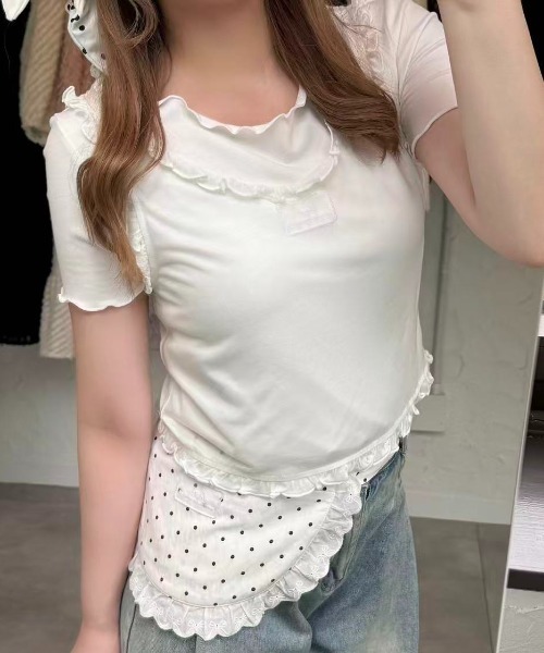 hugi(ハギ)の「MELLOW TEE SET / メロウTシャツセット(アンサンブル・レディース・グレー/ホワイト・FREE)」の9枚目の写真