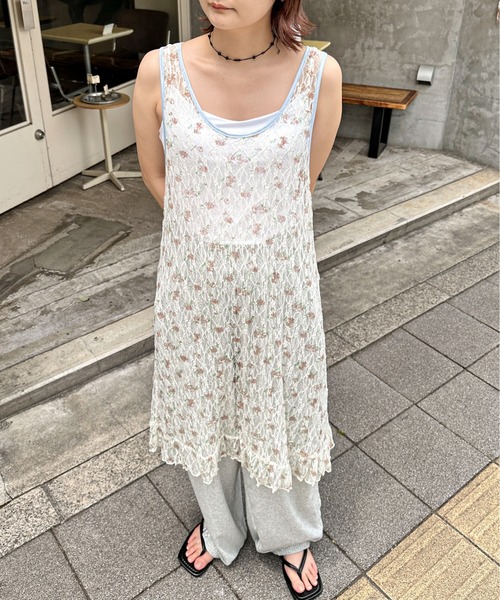 PILIT（ピリット）の「フラワーレース レイヤードワンピース（ワンピース・レディース・オフホワイト/アイボリー・MEDIUM）」の6枚目の写真