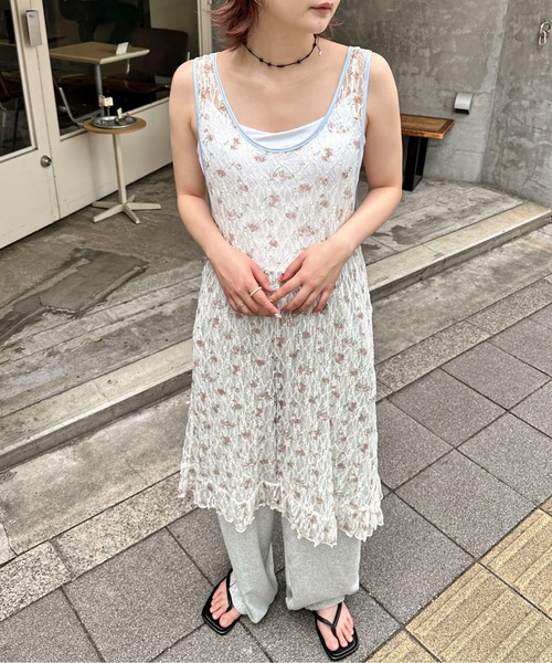PILIT（ピリット）の「フラワーレース レイヤードワンピース（ワンピース・レディース・オフホワイト/アイボリー・MEDIUM）」の7枚目の写真