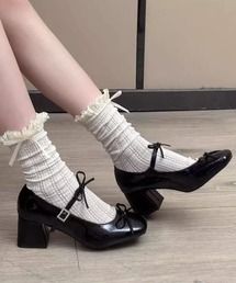 リボン メリージェーン パンプス