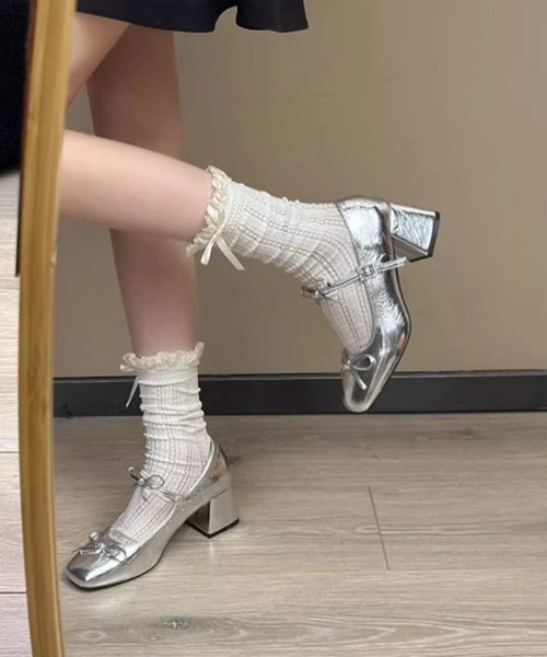 lulufa（ルルファ）の「リボン メリージェーン パンプス（パンプス・レディース・シルバー/ブラック・LARGE/MEDIUM）」の13枚目の写真