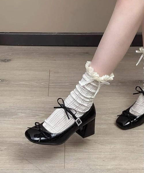 lulufa（ルルファ）の「リボン メリージェーン パンプス（パンプス・レディース・シルバー/ブラック・LARGE/MEDIUM）」の8枚目の写真