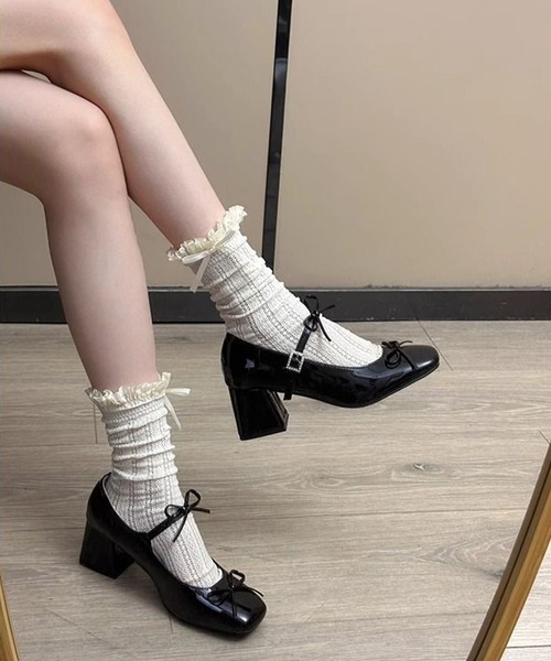 lulufa（ルルファ）の「リボン メリージェーン パンプス（パンプス・レディース・シルバー/ブラック・LARGE/MEDIUM）」の6枚目の写真