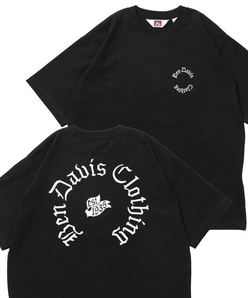 BEN DAVIS(ベンデイビス)の「【BEN DAVIS(ベンデイビス)】 OLD ENGLISH EMB TEE / Tシャツ 半袖 クルーネック 刺繍 ワンポイント ユニセックス オーバーサイズ(Tシャツ/カットソー・メンズ・ネイビー/ホワイト/ブラック・MEDIUM/X-LARGE/LARGE)」の18枚目の写真