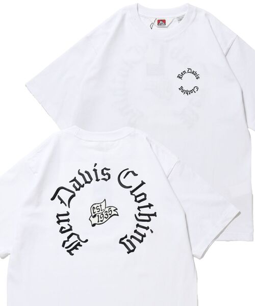 BEN DAVIS(ベンデイビス)の「【BEN DAVIS(ベンデイビス)】 OLD ENGLISH EMB TEE / Tシャツ 半袖 クルーネック 刺繍 ワンポイント ユニセックス オーバーサイズ(Tシャツ/カットソー・メンズ・ネイビー/ホワイト/ブラック・MEDIUM/X-LARGE/LARGE)」の13枚目の写真