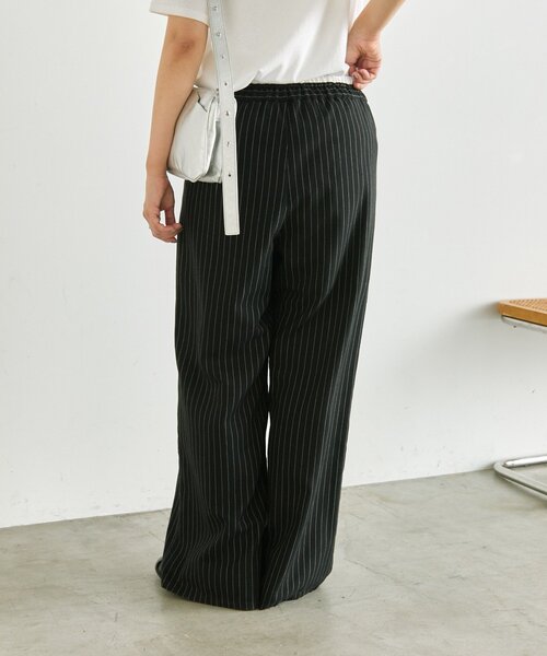 ear PAPILLONNER（イアパピヨネ）の「麻ライクストライプパンツ【SUM1 STYLE】（その他パンツ・レディース・ブラック/ライトベージュ・FREE）」の6枚目の写真