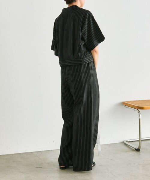 ear PAPILLONNER（イアパピヨネ）の「麻ライクストライプパンツ【SUM1 STYLE】（その他パンツ・レディース・ブラック/ライトベージュ・FREE）」の10枚目の写真
