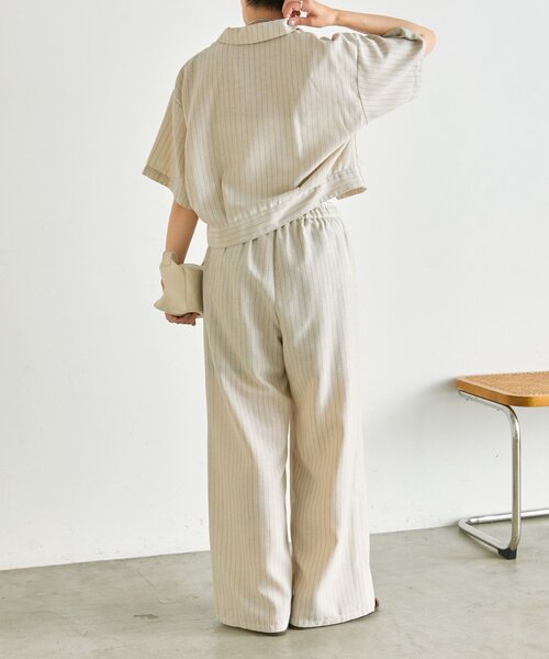 ear PAPILLONNER（イアパピヨネ）の「麻ライクストライプパンツ【SUM1 STYLE】（その他パンツ・レディース・ブラック/ライトベージュ・FREE）」の21枚目の写真