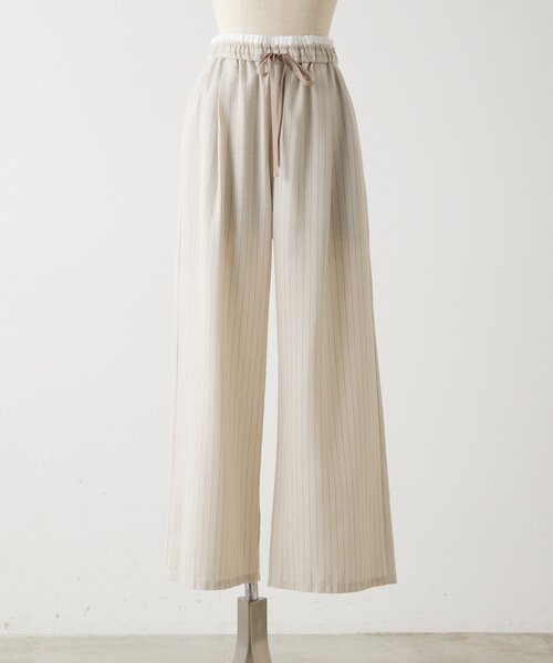 ear PAPILLONNER（イアパピヨネ）の「麻ライクストライプパンツ【SUM1 STYLE】（その他パンツ・レディース・ブラック/ライトベージュ・FREE）」の22枚目の写真