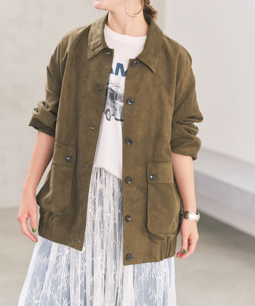 Spick & Span(スピックアンドスパン)の「《手洗い可能》フェイクスエードブルゾン(その他アウター・レディース・ブラウン・36/38)」の2枚目の写真