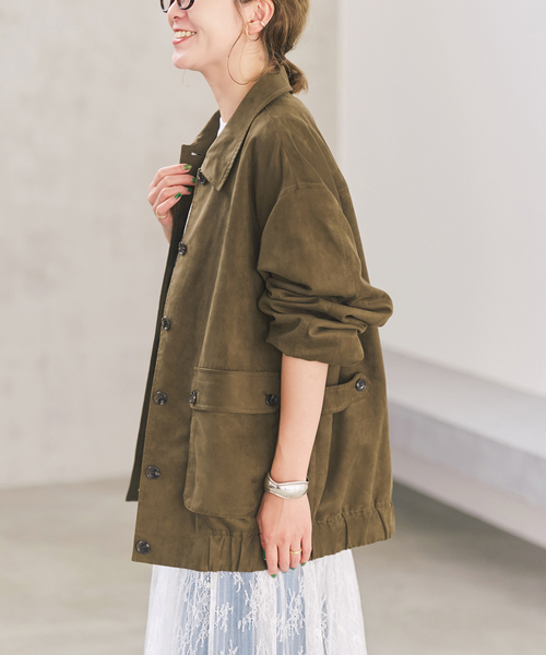 Spick & Span(スピックアンドスパン)の「《手洗い可能》フェイクスエードブルゾン(その他アウター・レディース・ブラウン・36/38)」の3枚目の写真