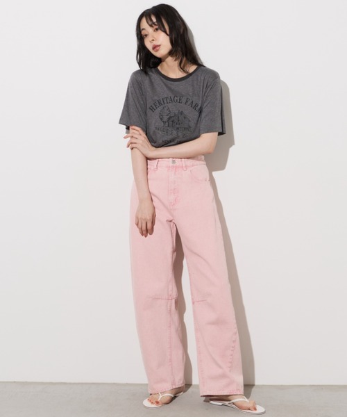 Unitage(ユニテージ)の「farmプリントリンガーTEE(Tシャツ/カットソー・レディース・オレンジ/サックスブルー/ブラック・FREE)」の15枚目の写真