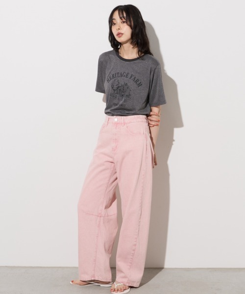 Unitage(ユニテージ)の「farmプリントリンガーTEE(Tシャツ/カットソー・レディース・オレンジ/サックスブルー/ブラック・FREE)」の16枚目の写真