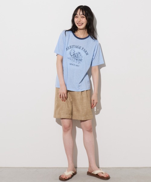 Unitage(ユニテージ)の「farmプリントリンガーTEE(Tシャツ/カットソー・レディース・オレンジ/サックスブルー/ブラック・FREE)」の22枚目の写真
