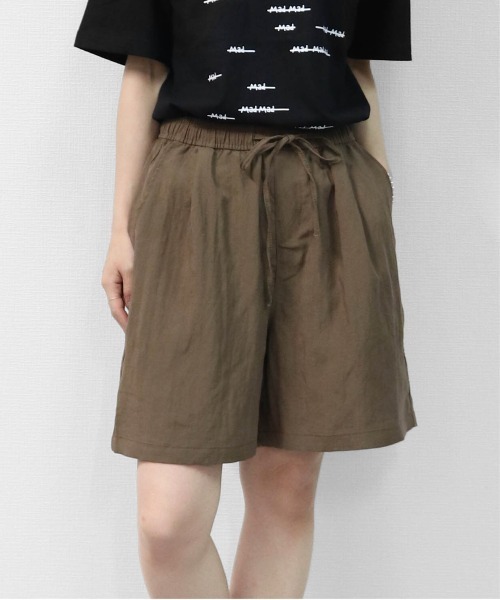 THE CELL.(ザセルドット)の「リネンブレンド ハーフパンツ LINEN BLEND HALF PANTS(その他パンツ・レディース・ブラウン/グレー・FREE)」の1枚目の写真