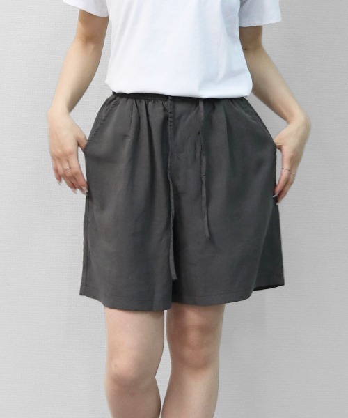 THE CELL.(ザセルドット)の「リネンブレンド ハーフパンツ LINEN BLEND HALF PANTS(その他パンツ・レディース・ブラウン/グレー・FREE)」の6枚目の写真