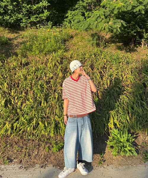 P.IN.O(ピインオ)の「カーブドオールブラシバミューダデニムパンツ - ライトブルー(その他パンツ・メンズ・その他・LARGE/MEDIUM/SMALL/X-LARGE)」の5枚目の写真