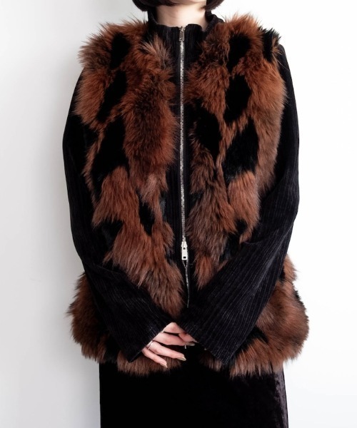 sahara（サハラ）の「【26AW PRE ORDER】Mix Fur Zip Jacket（その他アウター・レディース・グレー/ブラック/ベージュ・FREE）」の2枚目の写真
