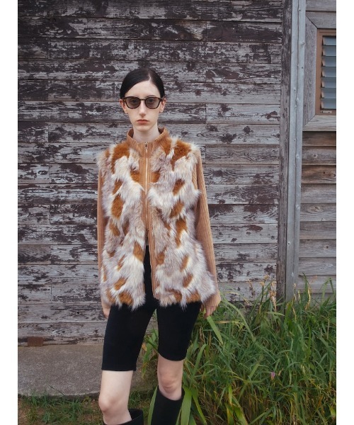 sahara（サハラ）の「【26AW PRE ORDER】Mix Fur Zip Jacket（その他アウター・レディース・グレー/ブラック/ベージュ・FREE）」の11枚目の写真