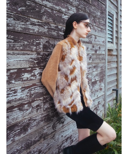 sahara（サハラ）の「【26AW PRE ORDER】Mix Fur Zip Jacket（その他アウター・レディース・グレー/ブラック/ベージュ・FREE）」の12枚目の写真