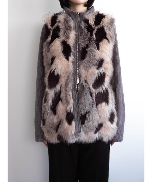 sahara（サハラ）の「【26AW PRE ORDER】Mix Fur Zip Jacket（その他アウター・レディース・グレー/ブラック/ベージュ・FREE）」の5枚目の写真