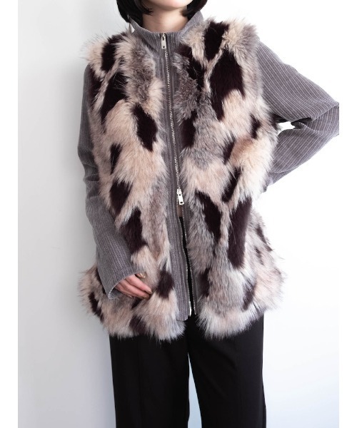 sahara（サハラ）の「【26AW PRE ORDER】Mix Fur Zip Jacket（その他アウター・レディース・グレー/ブラック/ベージュ・FREE）」の6枚目の写真