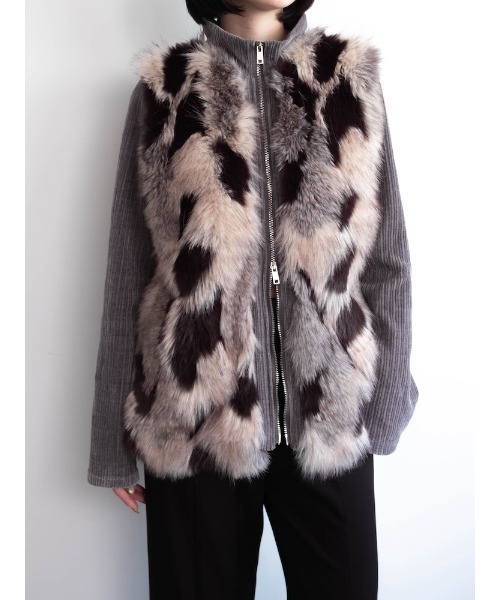 sahara（サハラ）の「【26AW PRE ORDER】Mix Fur Zip Jacket（その他アウター・レディース・グレー/ブラック/ベージュ・FREE）」の7枚目の写真