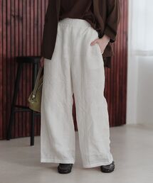 刺繍レースワイドパンツ