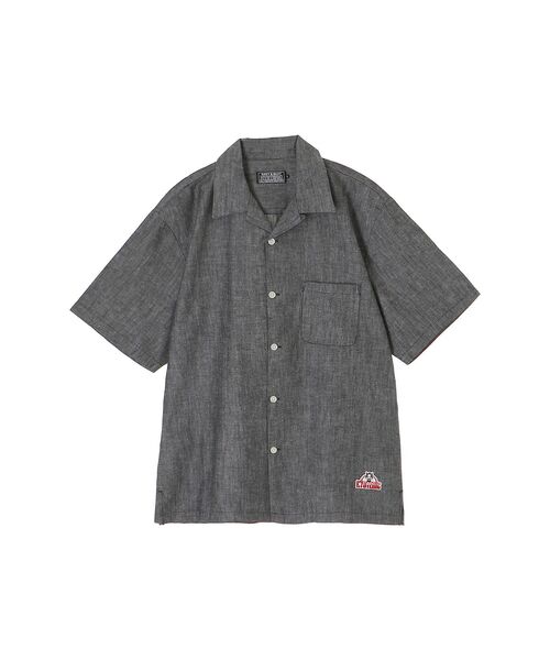 HYSTERIC GLAMOUR(ヒステリックグラマー)の「SEE NO EVILワッペン オープンカラーシャツ(シャツ/ブラウス・メンズ・ブルー/ブラック・MEDIUM/SMALL/X-LARGE/LARGE)」の2枚目の写真