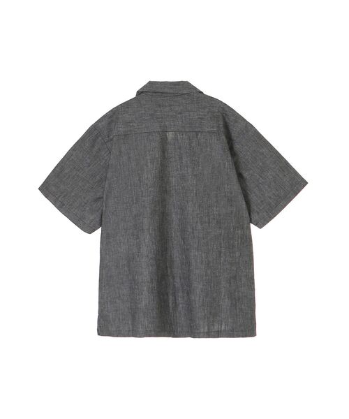 HYSTERIC GLAMOUR(ヒステリックグラマー)の「SEE NO EVILワッペン オープンカラーシャツ(シャツ/ブラウス・メンズ・ブルー/ブラック・MEDIUM/SMALL/X-LARGE/LARGE)」の5枚目の写真