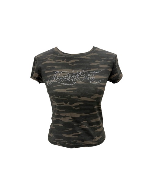 mindseeker girls(マインドシーカーガールズ)の「Chicano Logo Camo Mini T-shirt / チカーノロゴカモフラージュミニTシャツ(Tシャツ/カットソー・レディース・カモフラージュ・FREE)」の1枚目の写真