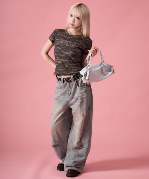 mindseeker girls(マインドシーカーガールズ)の「Chicano Logo Camo Mini T-shirt / チカーノロゴカモフラージュミニTシャツ(Tシャツ/カットソー・レディース・カモフラージュ・FREE)」の10枚目の写真
